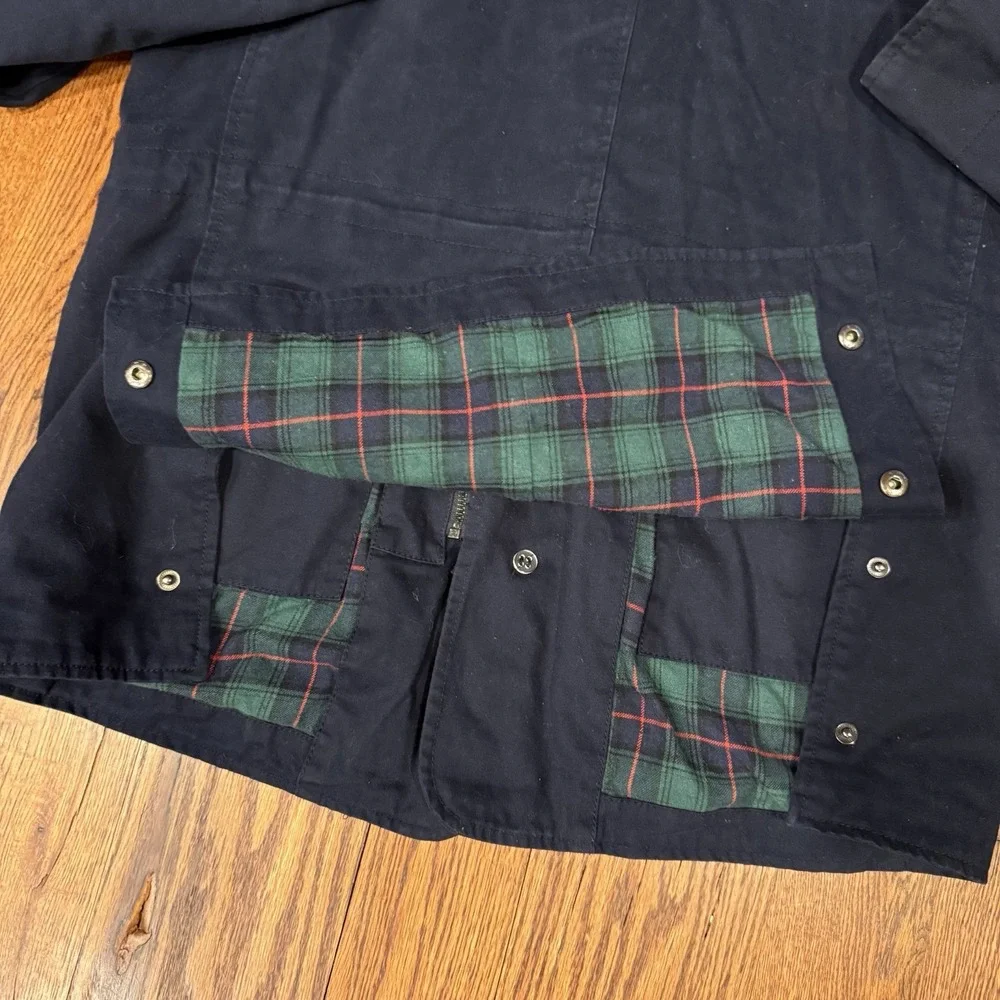 Peter Manning Navy Blue Tribeca Flannel Lined Field Barn Chore Jacket‎ Men's 4 L